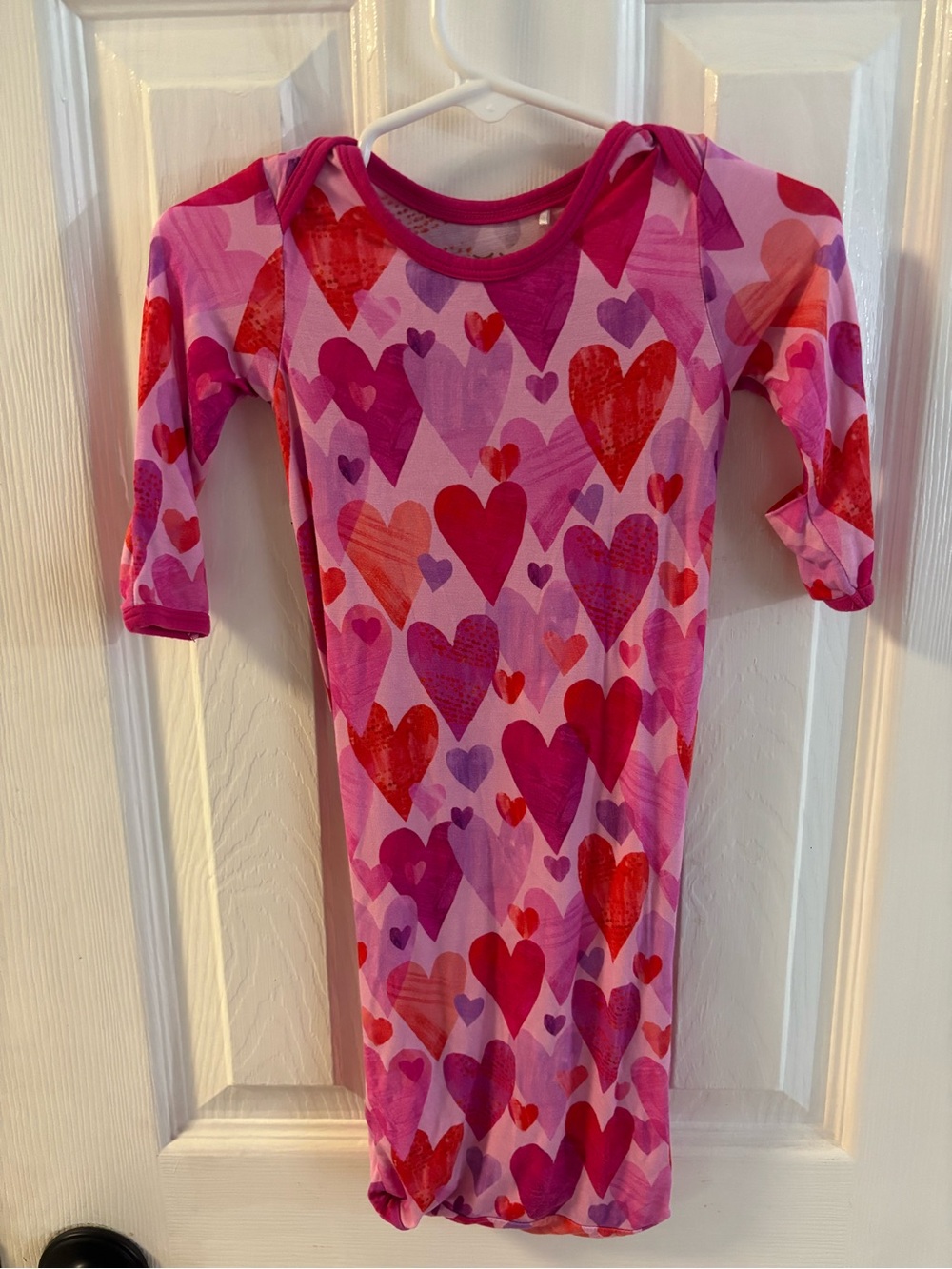Little Sleepies Pink Heart Print Infant Gown